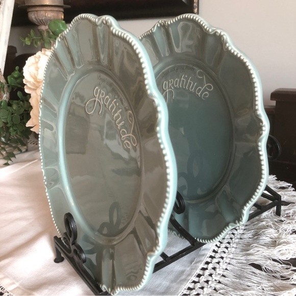 Blessings Unlimited Gratitude Plates Blue 10” Grace Gratitude Collection Set 1 - Picture 7 of 12